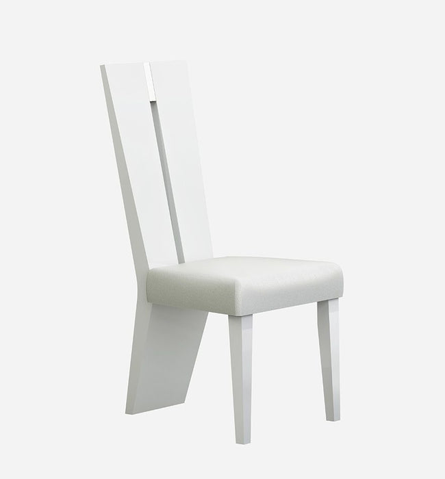 Upholstered Faux Leather Ladder Back Dining Side Chairs (Set of 2) - White