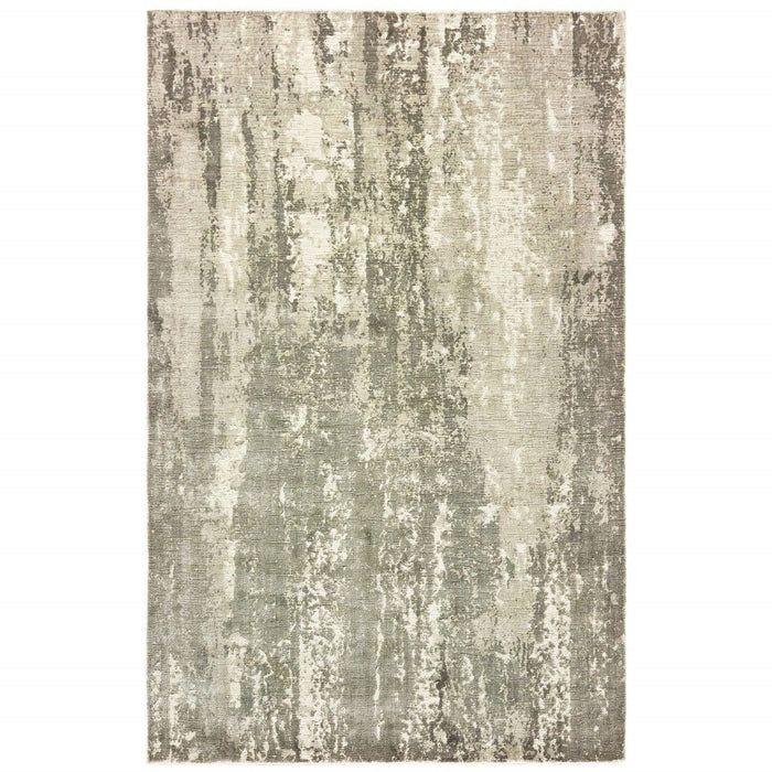 8' x 10' Abstract Splash Indoor Area Rug - Gray And Ivory