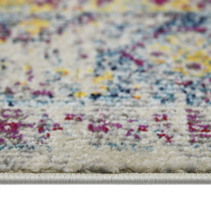 8.8' x 11.8' Floral Power Loom Area Rug - Gray