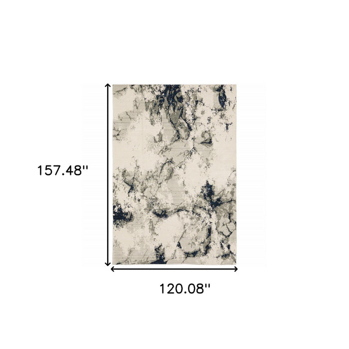 10' x 13' Abstract Power Loom Area Rug - Gray And Black