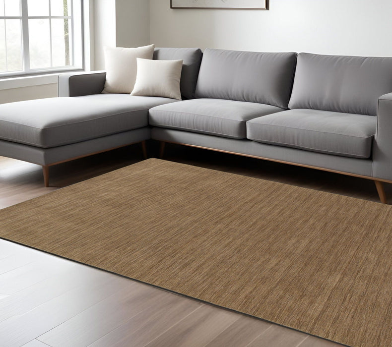 8' X 10' Wool Hand Tufted Area Rug - Tan