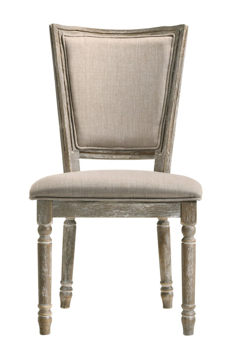 Upholstered Fabric And Solid Wood Dining Side Chairs (Set of 2) - Gray