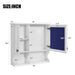 Giga wall-mounted bathroom medicine cabinet with mirrored doors and open shelves for bathroom storage.