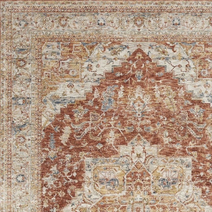 8' X 10' Oriental Distressed Area Rug (550776) - Ivory / Brown