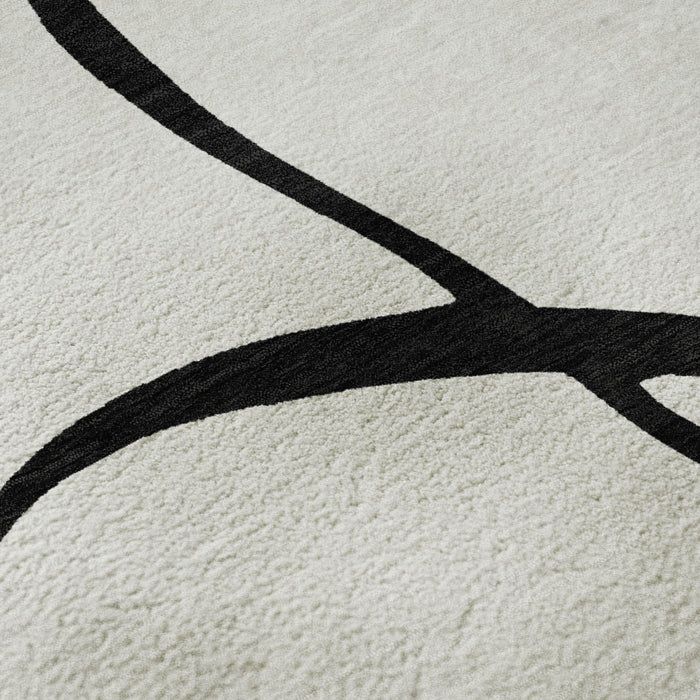 10' X 14' Abstract Washable Area Rug With UV Protection (678694) - White / Black