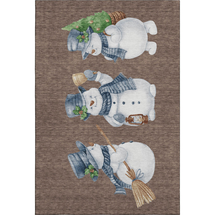 10' X 14' Geometric Washable Area Rug With UV Protection (702401) - Brown / Blue / Green