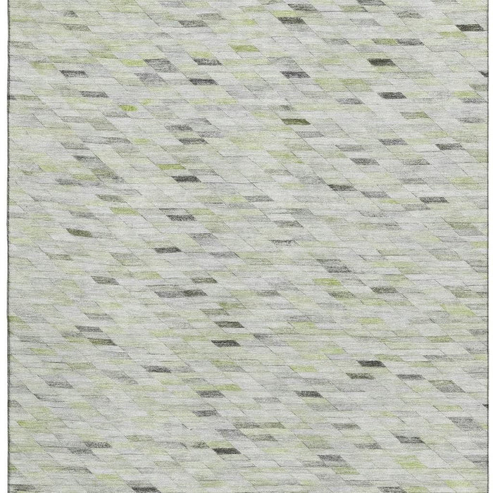 10' X 14' Geometric Washable Area Rug With UV Protection (696392) - Green / Gray / Ivory