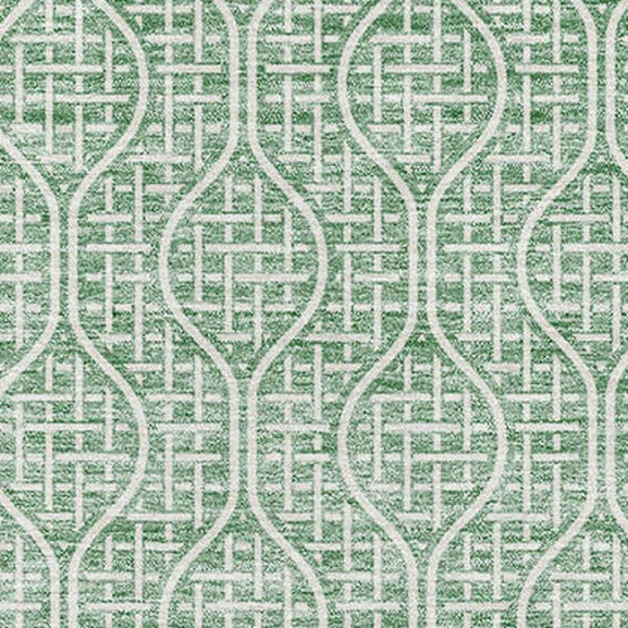 10' X 14' Geometric Washable Area Rug With UV Protection (673657) - Sage / Ivory