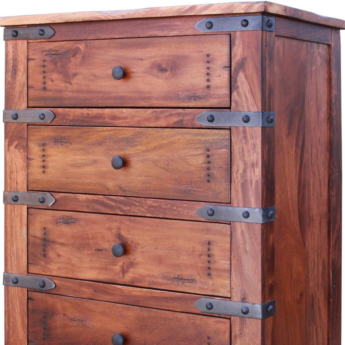 Solid Wood Five Drawer Chest - Natural