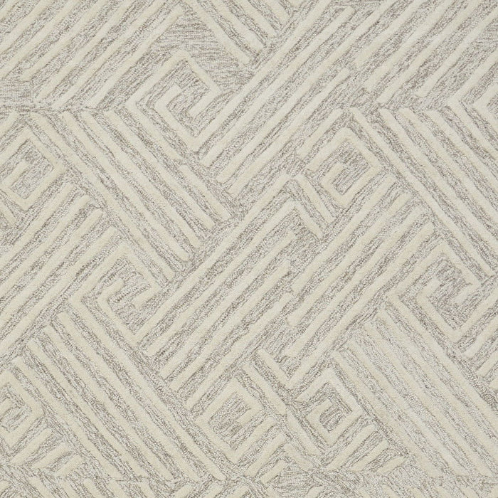 10' x 13' Wool Geometric Tufted Handmade Stain Resistant Area Rug - Tan And Ivory