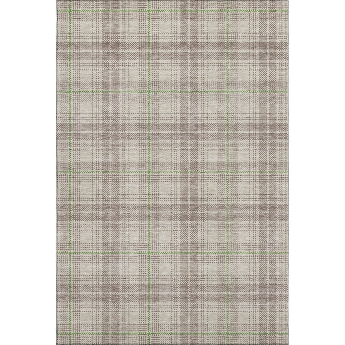 10' X 14' Plaid Washable Area Rug With UV Protection (678209) - Beige / Green / Tan
