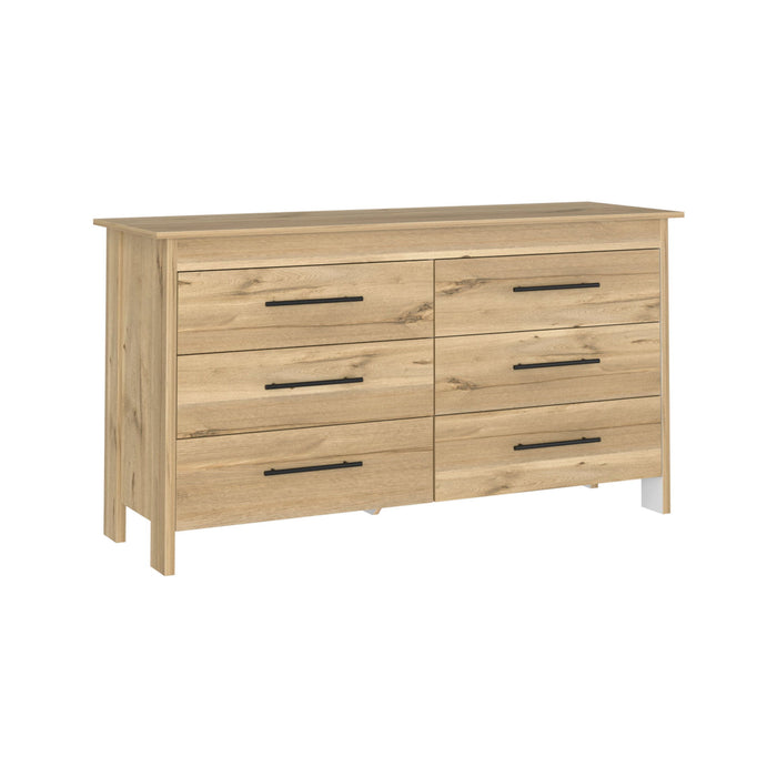 59" Six Drawer Double Dresser - Natural