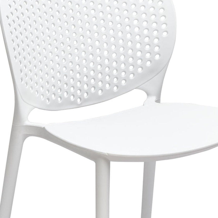 Partially Open Back Dining Side Chairs (Set of 4) - White