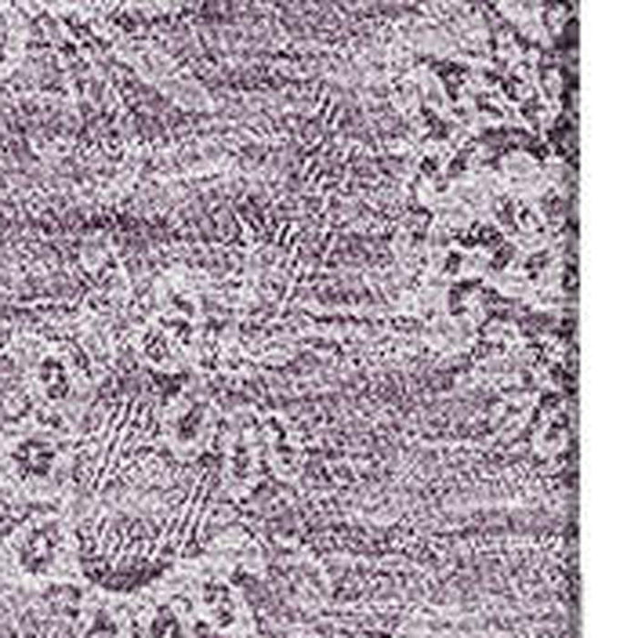 9' X 12' Floral Washable Area Rug With UV Protection - Plum And Ivory