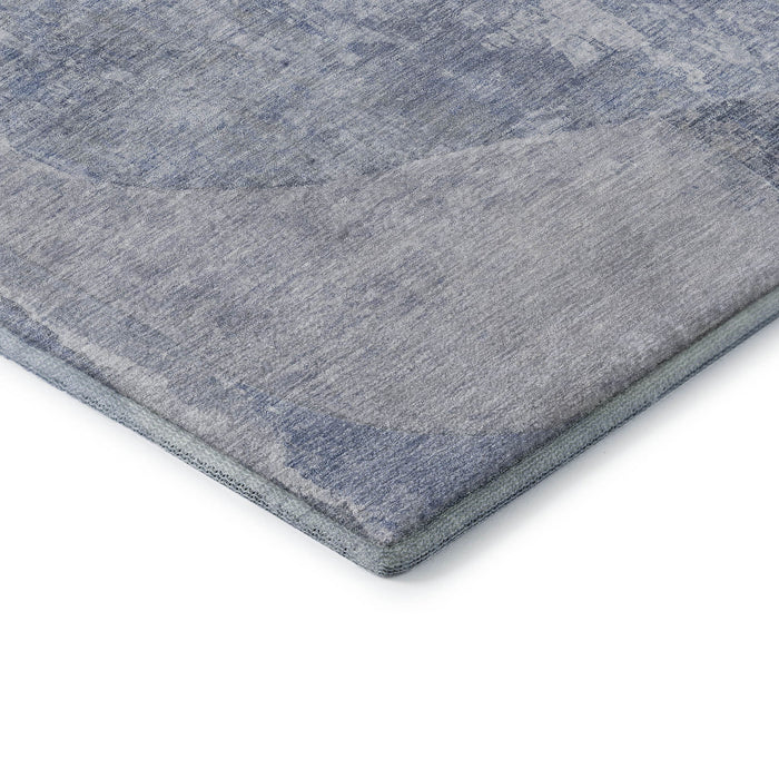 10' X 14' Abstract Washable Area Rug With UV Protection (695552) - Sky Blue / Gray / Silver