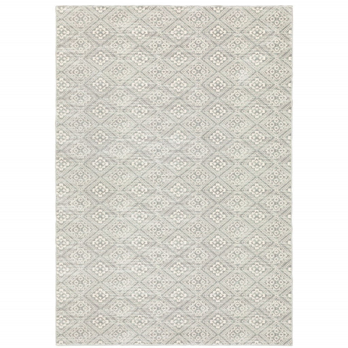 10' x 13' Geometric Power Loom Stain Resistant Area Rug - Gray