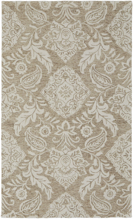 9' x 12' Wool Paisley Tufted Handmade Stain Resistant Area Rug - Blue And Ivory