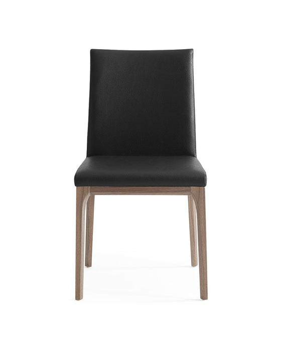 Upholstered Faux Leather Dining Room Side Chairs (Set of 2) - Brown / Black