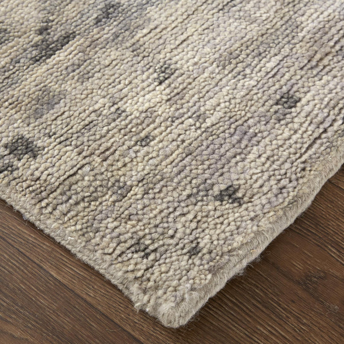 8' X 10' Wool Abstract Hand Knotted Area Rug (744250) - Ivory / Gray