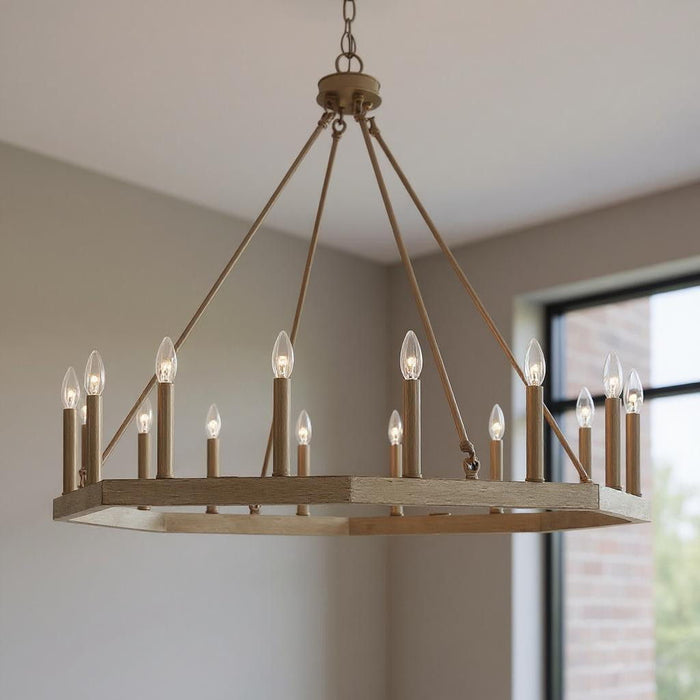 Candle Style Multi Light Metal Dimmable Chandelier - Brass