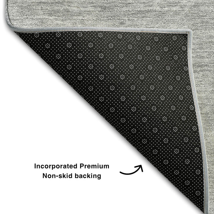 10' X 14' Abstract Washable Area Rug With UV Protection (654620) - Silver / Gray