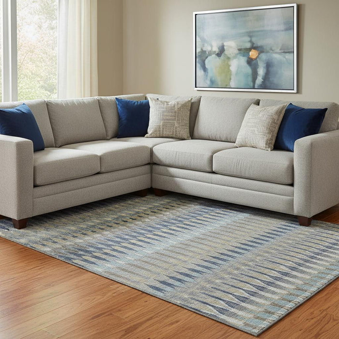 10' X 14' Southwestern Washable Area Rug With UV Protection (668289) - Taupe / Gold / Gray