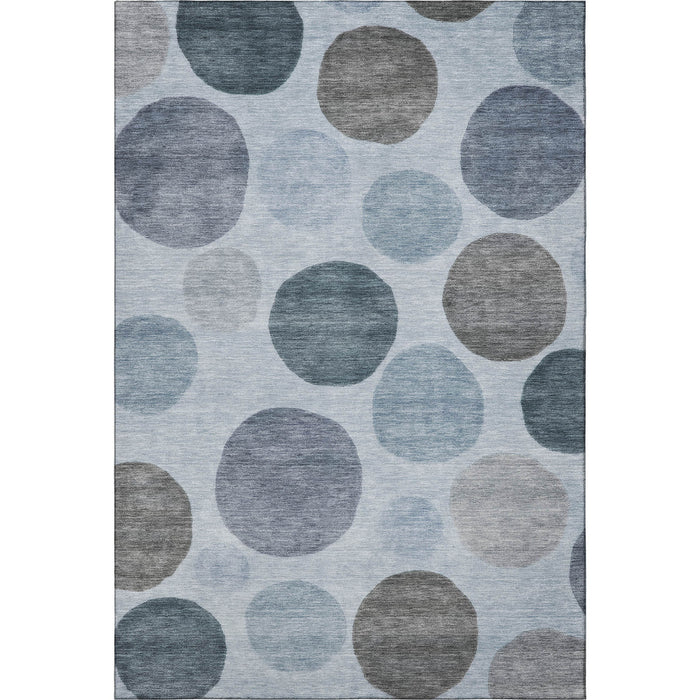10' X 14' Geometric Washable Area Rug With UV Protection (716815) - Blue / Gray
