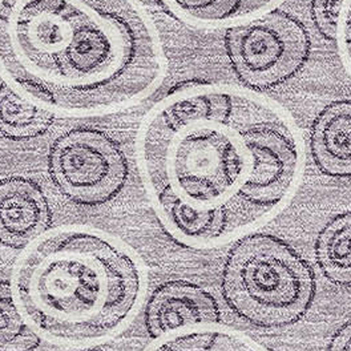 10' X 14' Polka Dot Washable Area Rug With UV Protection - Lavender And Ivory