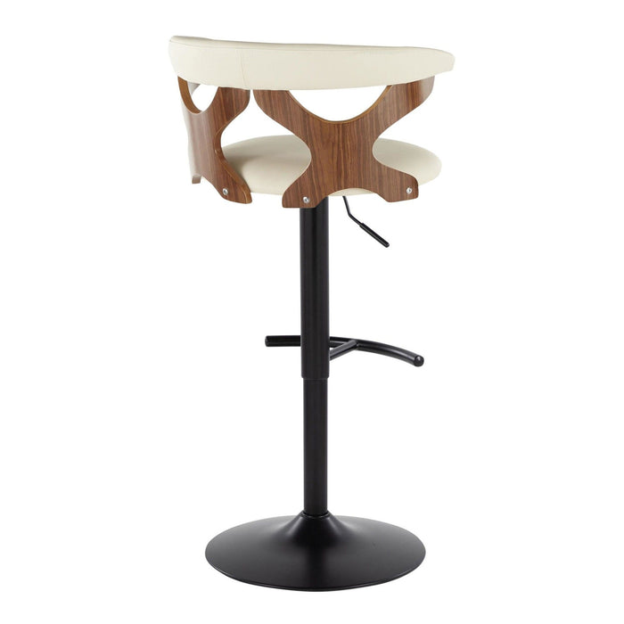 Gardenia - Adjustable Barstool (Set of 2) - Black Base And Walnut Backrest