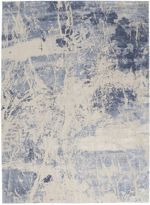 8' X 11' Abstract Non Skid Area Rug (550760) - Cream / Blue / Light Blue