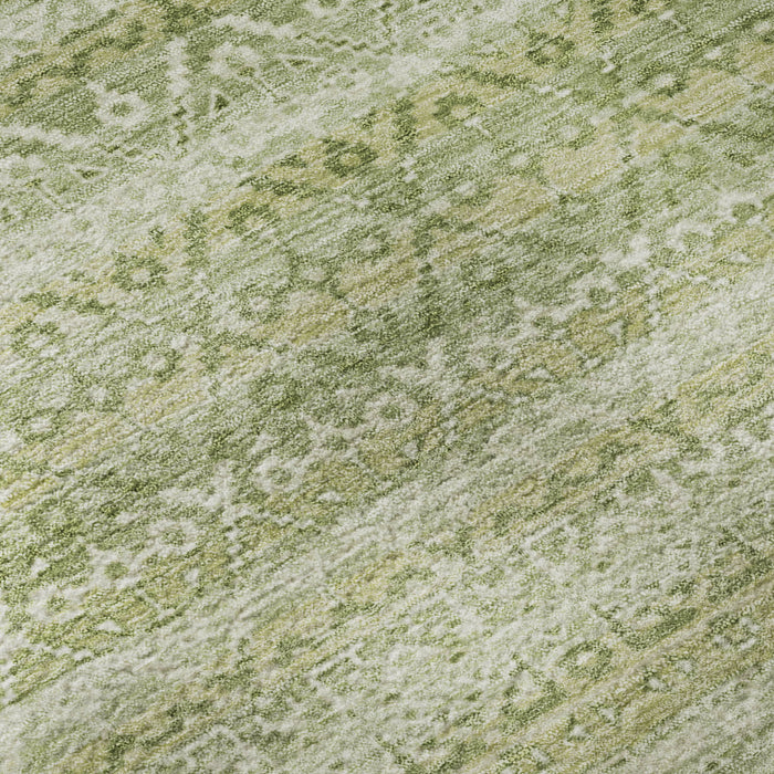 10' X 14' Striped Washable Area Rug With UV Protection (717851) - Sage / Beige