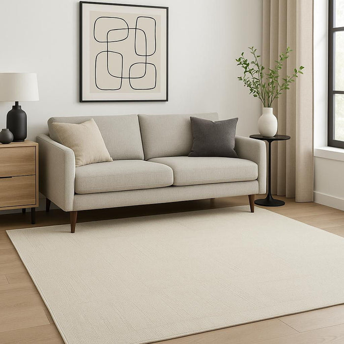 5' X 7' Geometric Power Loom Area Rug (572702) - Ivory