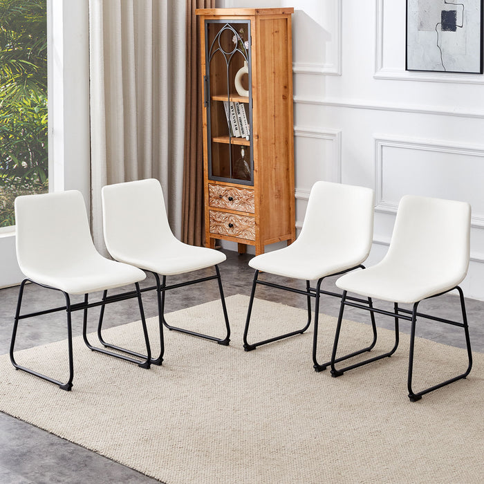 Set of Giga stylish chairs featuring a modern minimalist and industrial design, perfect for contemporary dining or workspace setups.