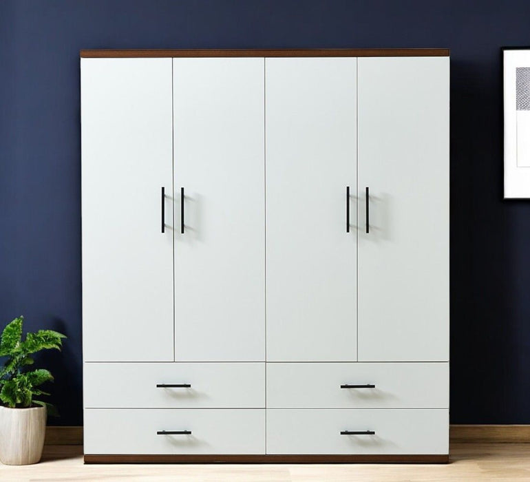 71" Four Door Four Drawer Combo Dresser - White