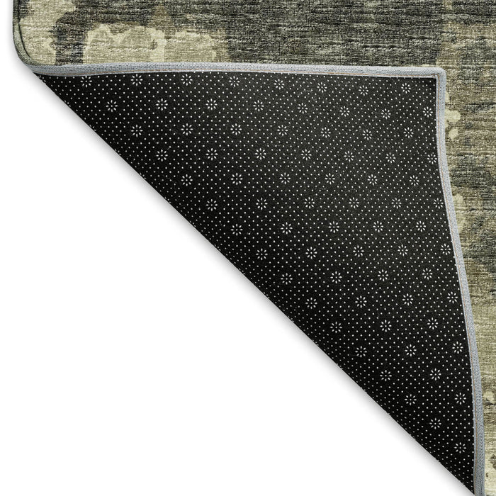 8' X 10' Abstract Washable Area Rug With UV Protection - Brown / Beige