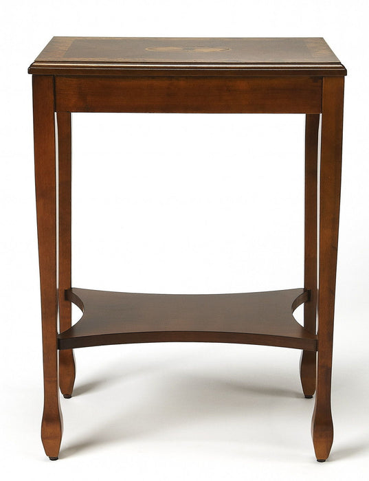 25" End Table With Shelf - Wood Brown