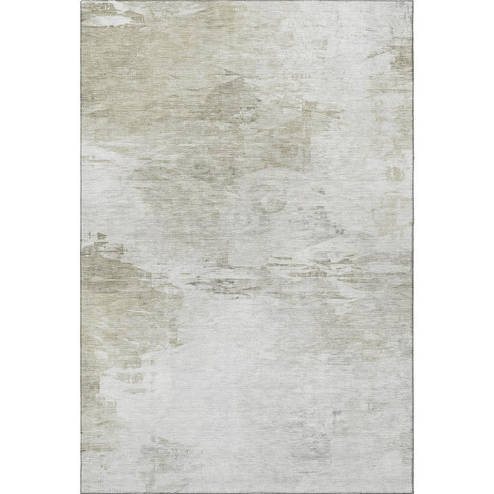 10' X 14' Abstract Washable Area Rug With UV Protection (650734) - Ivory / Gray