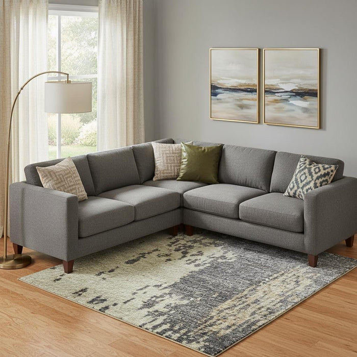 10' X 14' Abstract Washable Area Rug With UV Protection (710394) - Rust / Beige / Blue