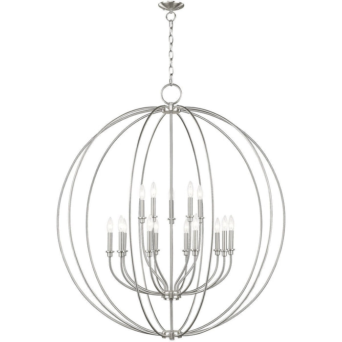 48" Multi Light Dimmable Chandelier With Shades - Nickel