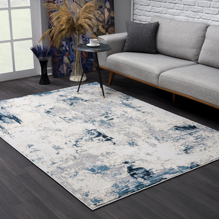 8' x 10' Abstract Dhurrie Area Rug - Blue