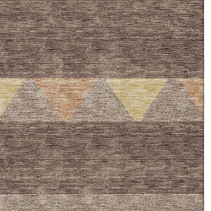 10' X 14' Southwestern Washable Area Rug With UV Protection (676386) - Brown / Wheat / Copper