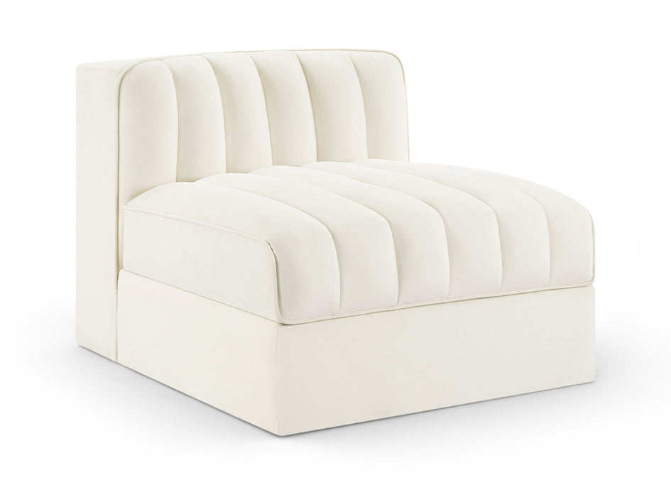 Rummi - Velvet Performance Fabric Upholstered Modular Armless Chair