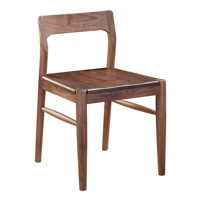 Solid Wood Open Back Dining Room Side Chairs (Set of 2) - Brown