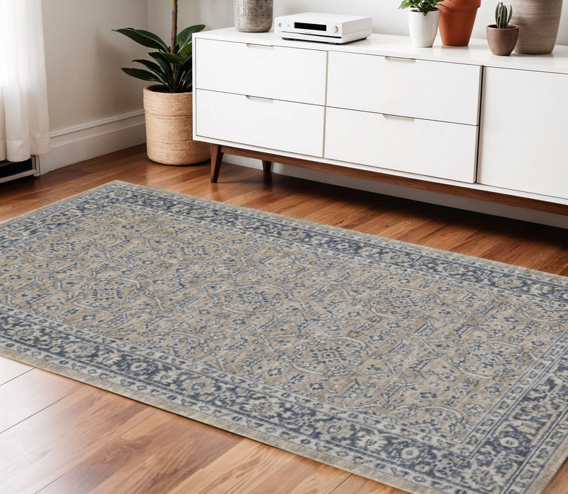 4' X 6' Wool Medallion Hand Woven Area Rug - Gold