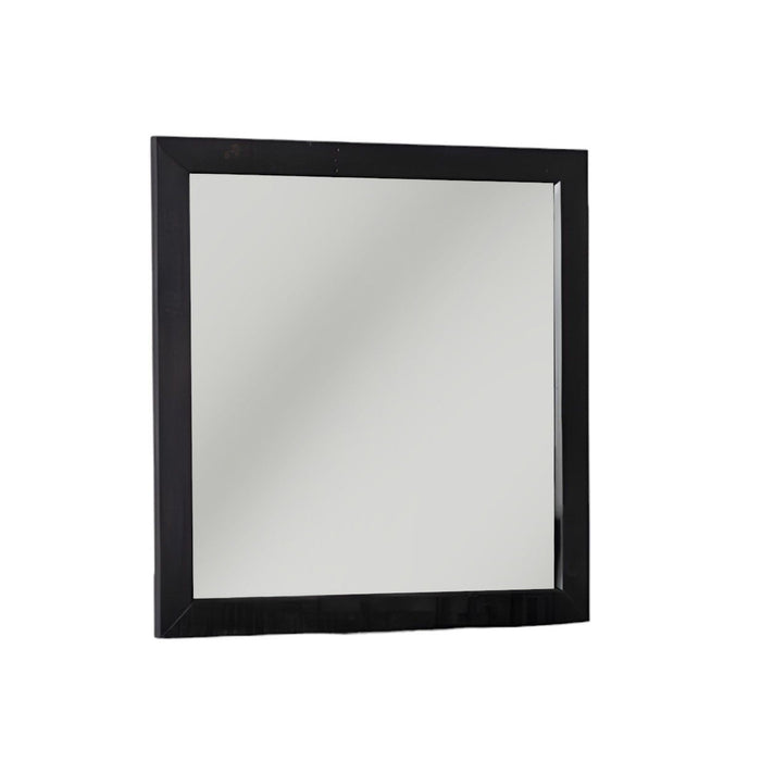 28" Solid Framed Accent Mirror - Dark Brown