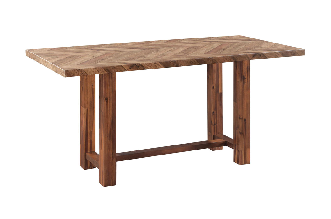 Wood Trestle Base Dining Table - Brown