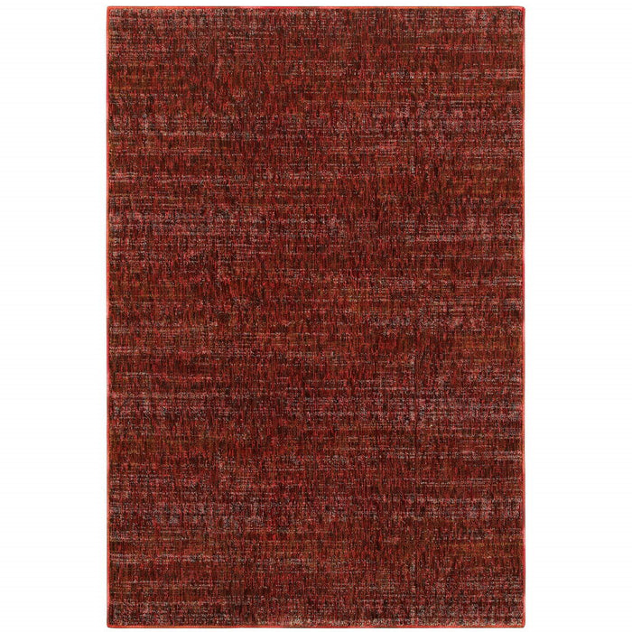 9' x 12' Power Loom Area Rug - Red And Gray