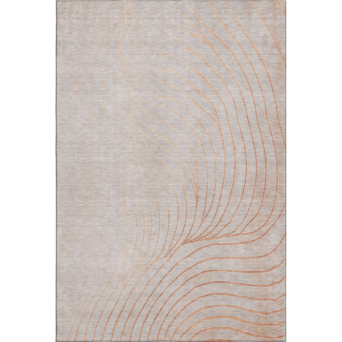 10' X 14' Abstract Washable Area Rug With UV Protection (718103) - Copper / Silver