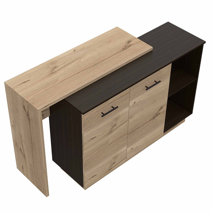 59" Kitchen Island With Storage - Natural / Black
