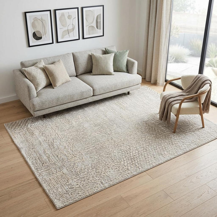 5' X 8' Abstract Hand Woven Area Rug (744130) - Gray / Ivory